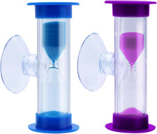 2 Pezzi Clessidra per Bambini, 2 Minuti, 3 Minuti, Set Di Clessidra Con Ventosa,