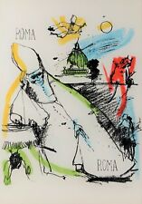 CAFFE' Nino "Omaggio a Roma" Allegoria con pretini litografia 70x50