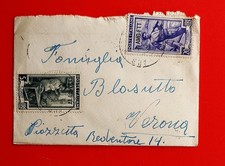 1953 busta da trieste a verona con 2 bolli it. al lavoro 5-20 lire sovr. amg-ftt