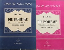 lotto spartiti puccini die boheme canto pianoforte ricordi tedesco lirica