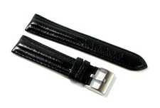 Cinturino per orologio in VERA PELLE DI CERVO imbottito nero 20mm