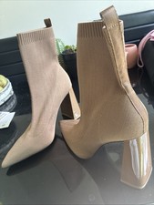 New Zara Fabric Ankle Booties
