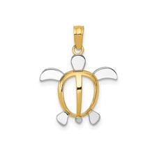 14k Two-Tone Gold Sea Turtle