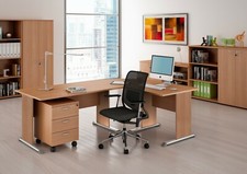 Scrivania operativa Ufficio casa  angolare colore noce piedi in metallo  