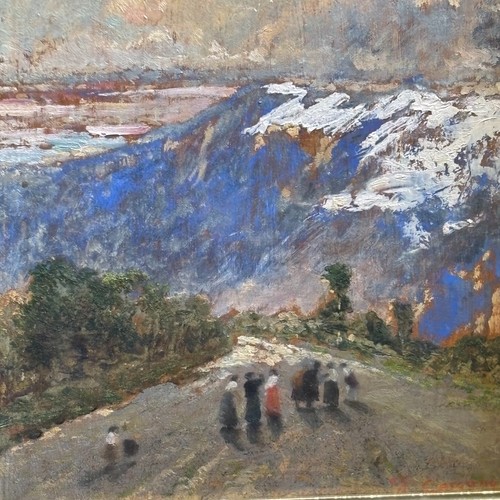 Paesaggio montano con figure - paesaggio, ,