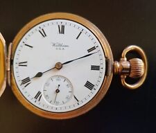 OROLOGIO WALTHAM SAVONETTE MOVIMENTO A.W.W.Co  PLACCATO ORO 10 Kt MANCA IL VETRO