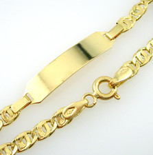 BRACCIALETTO BATTESIMO BIMBO BIMBA IN ORO 750 GIALLO CON PIASTRINA INCISIONE