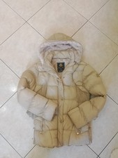 Piumino Donna Beige Imbottito con Cappuccio in Pelliccia – Super Caldo,Tg XL