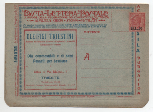 Regno blp 1920 busta lettera - regno,
