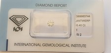 Diamante Bianco I Color SI2 0,40 Ct Certificato e Blistrato IGI.