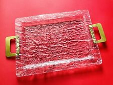 ? grande XL vassoio vintage lucite e ottone anni 70 Design Massoni per GUZZINI