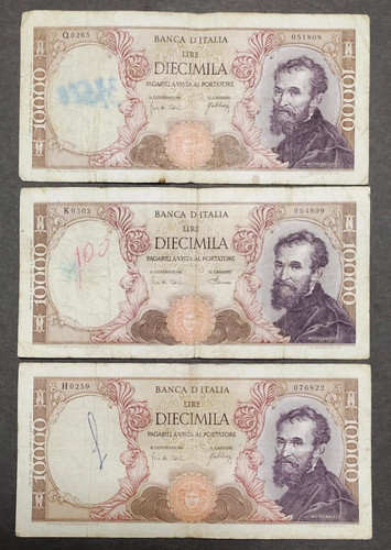 Lotto banconote italiane - lotto, 3