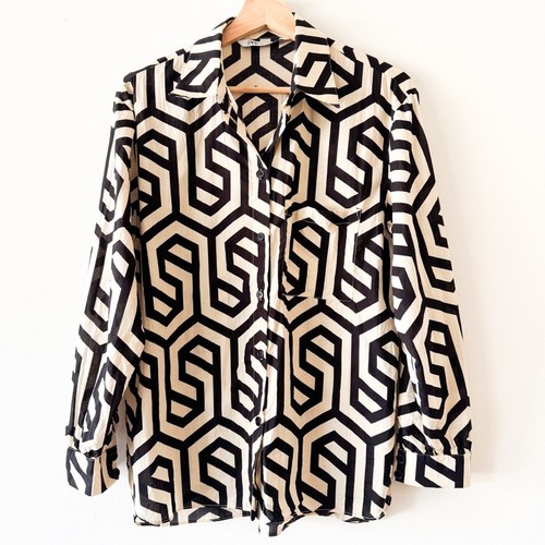 Camicia geometrica zara nera - camicia,