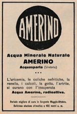 PUBBLICITA' 1927 AMERINO ACQUA MINERALE NATURALE ACQUASPARTA UMBRIA RADIOATTIVA