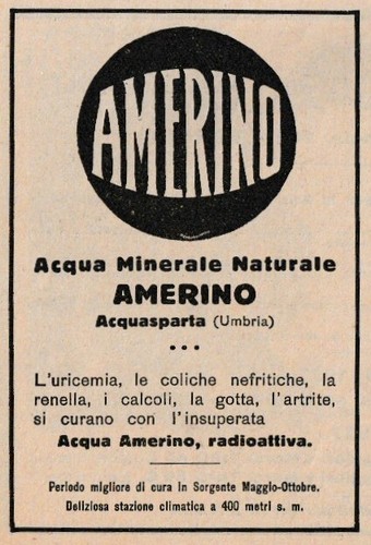 Pubblicita 1927 amerino acqua - pubblicita',
