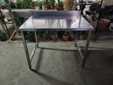 TAVOLO BANCO ACCIAIO USATO LUNGO 122CM SMONTABILE