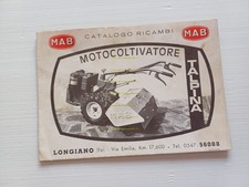 MAB motocoltivatore Talpina manuale uso + catalogo ricambi originale