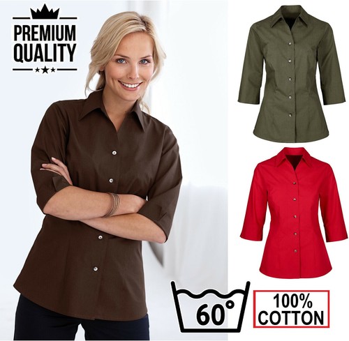 Donna cotone camicia 4 - cotone, 3/4