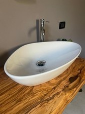 Mensola Sospesa Per Lavabo Design in In Legno Di Ulivo 
