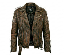 Giacca biker uomo pelle