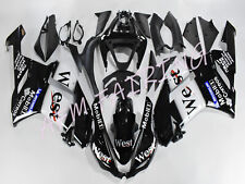 Kit carene carrozzeria stampo iniezione ABS nero bianco West per Ninja ZX-6R 07-08