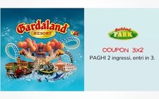 Biglietti Coupon Sconto GARDALAND ingresso omaggio formula 3 X 2