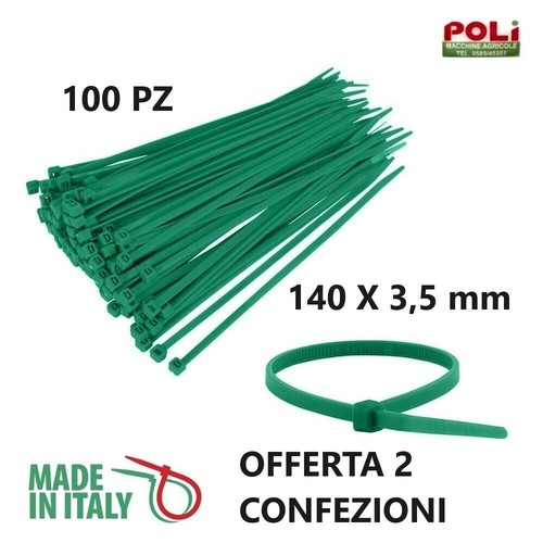 200 fascette verdi plastica - fascette,
