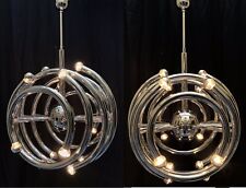KRONLEUCHTER CHANDELIER LAMP LAMPE ACCIAIO SCIOLARI 70S ATOMIC SPACE AGE SPUTNIK