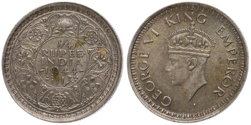 India rupia 1944 - india,