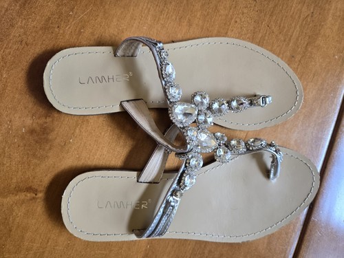 Lamher sandali piatti beige - sandali,