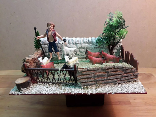 Presepe diorama cortile - diorama,