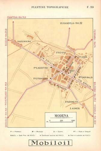 Carta geografica antica modena - carta,
