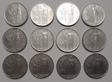 100 LIRE MINERVA 1957 E 1958 - NON COMUNI LOTTO 12 MONETE - REPUBBLICA ITALIANA