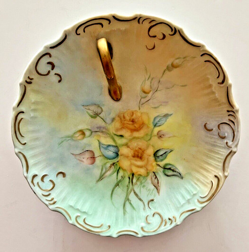Vtg trinket dish - trinket, handpainted