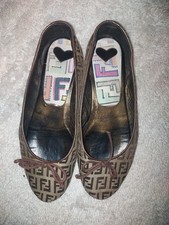 Fendi Ballerine Artigianali 38 Scarpe Shoes Tessuto Fendi Scarpe