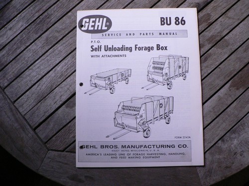 Gehl bu86 forage box servizio - bu86,