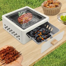 White Square Tabletop Barbecue