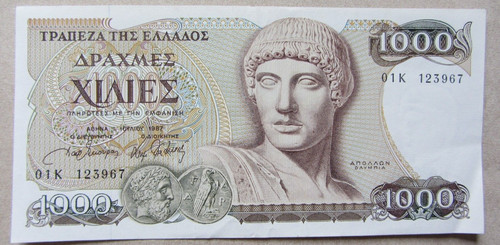 Grecia 1000 dracme 1987 - grecia,