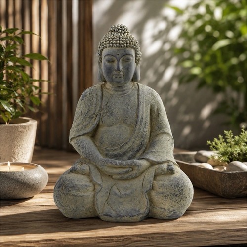 Seated buddha statue - 19”,