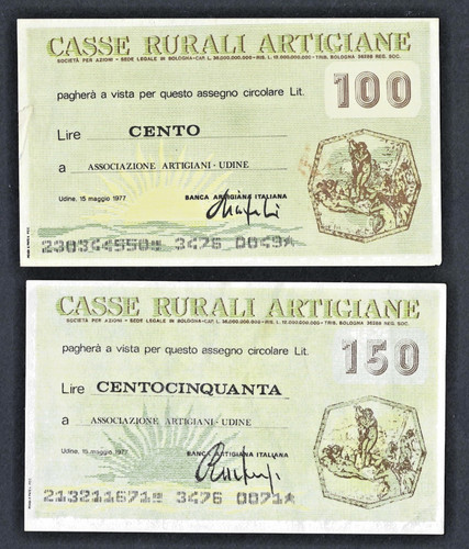 Coppia miniassegni 100 150 - +,