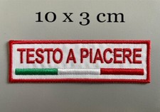 PATCH RICAMATA PERSONALIZZATA SU BASE RASO BIANCO CM.10X3 -TERMOADESIVA