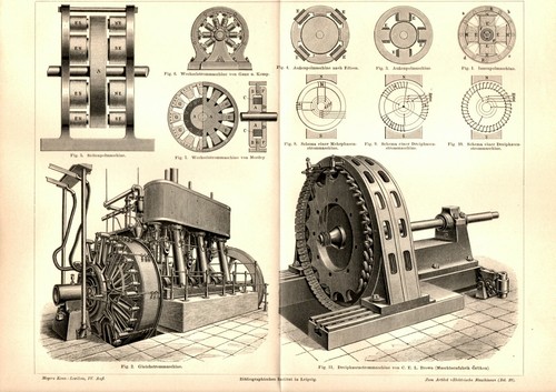 Stampa antica 1889 macchinari - antica,
