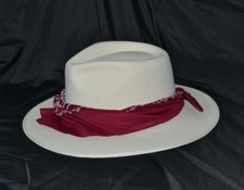 Cappello Fedora Bianco Rosso