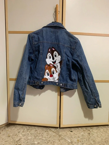 Giacca jeans dipinta mano - giacca,