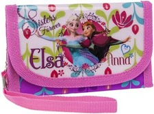 DISNEY FROZEN ELSA E ANNA PORTAFOGLIO PORTAMONETE WALLET CON LACCIO DA POLSO