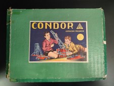 SCATOLA GIOCO VINTAGE TIPO MECCANO CONDOR COSTRUZIONI LATTA METALLO EPOCA '50 ?