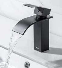 ONECE Rubinetto Bagno a Cascata, Rubinetto Lavabo Nero, Miscelatore Stile Modern