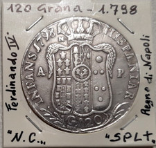 REGNO DI NAPOLI - FERDINANDO IV - PIASTRA DA 120 GRANA 1798