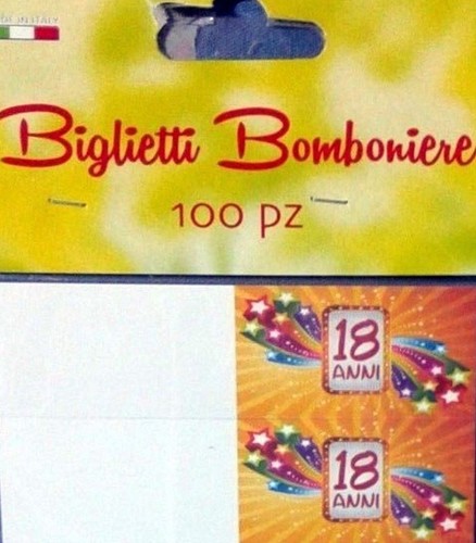 Biglietti bomboniere anni - biglietti, 18