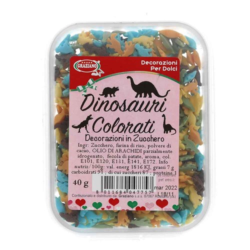 Dinosauri zucchero colorati - di,